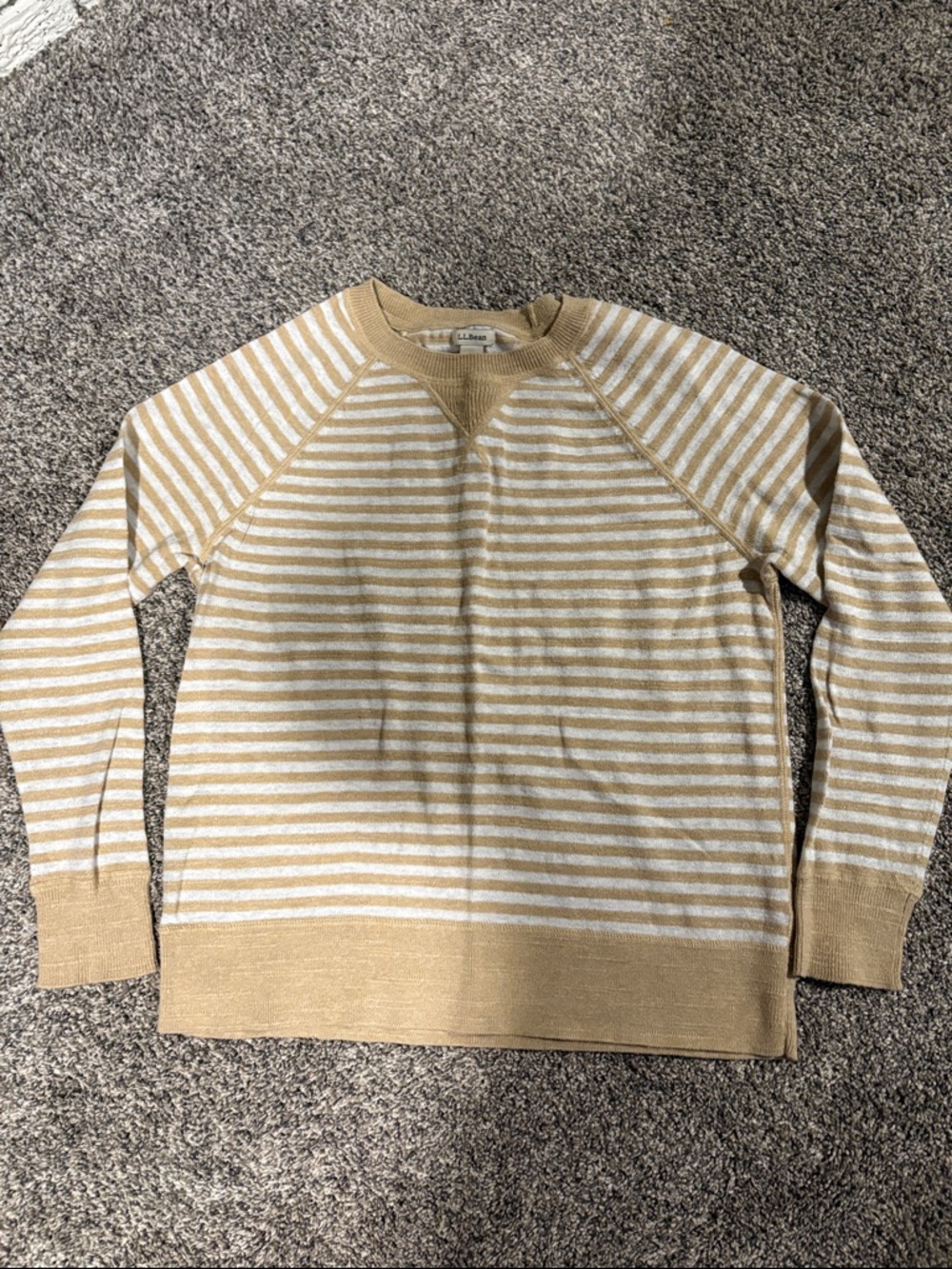 J. Crew Women’s Striped Crewneck Sweater in Mustard and Cream